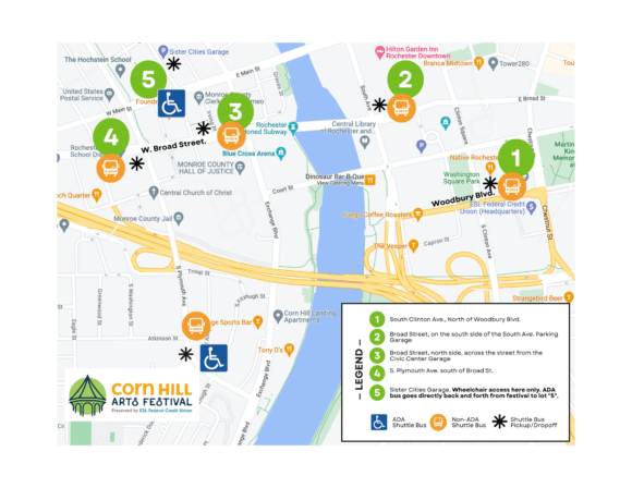 2022 Corn Hill Arts Festival Shuttle Bus Map