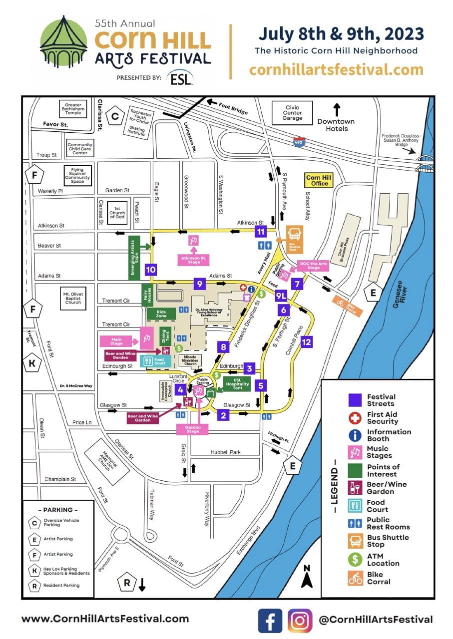 2023 Corn Hill Festival Map with Parking